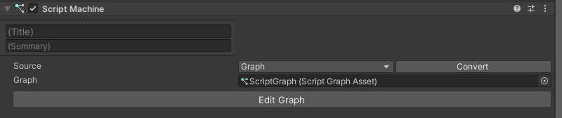 An image of a Script Machine component in the Inspector.