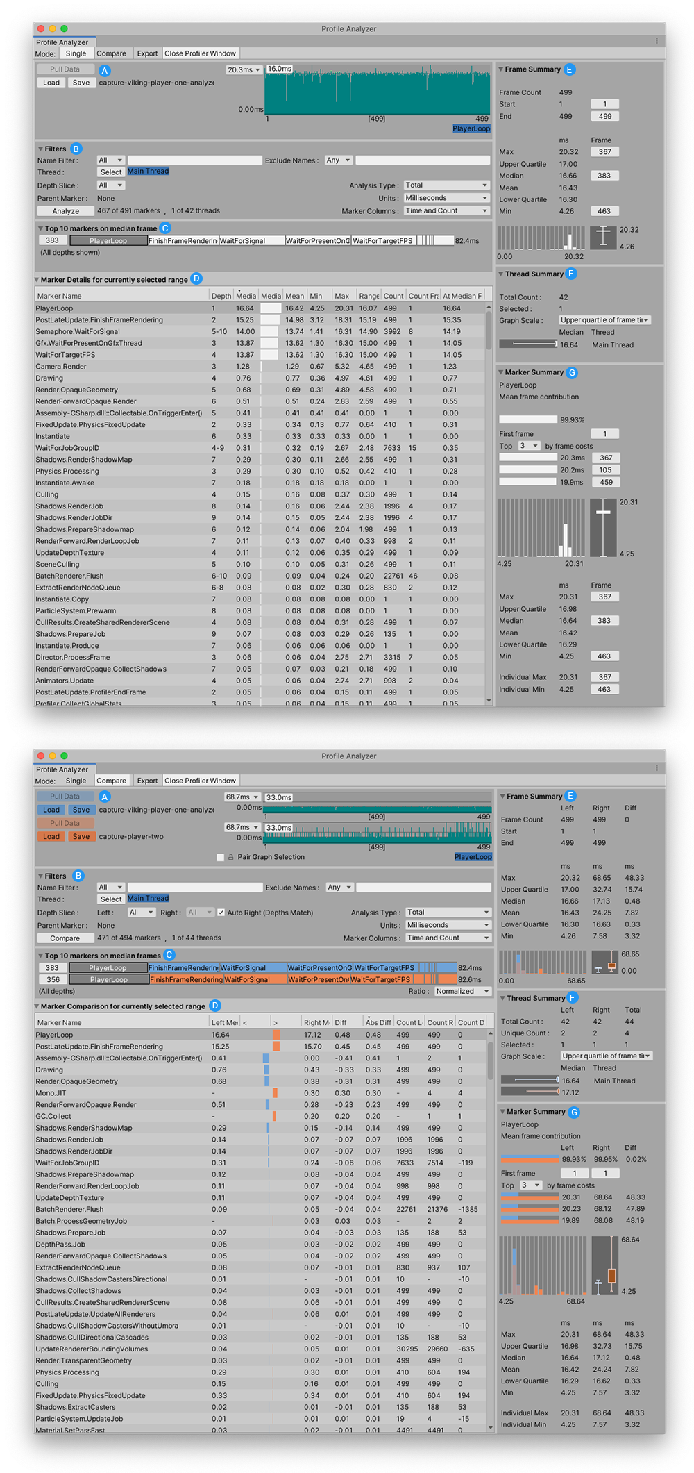 Profile Analyzer Window