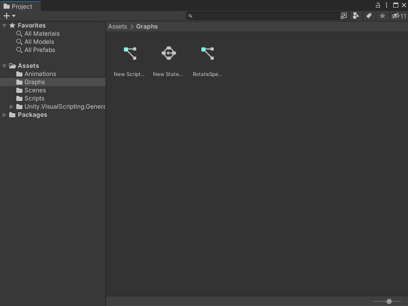 An image of the Editor's Project window. It displays graph files that can be opened to edit.